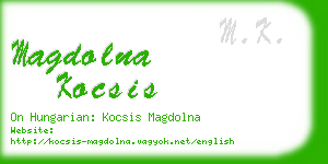 magdolna kocsis business card